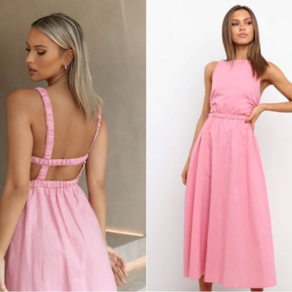 Petal & Pup Pink Midi Dress